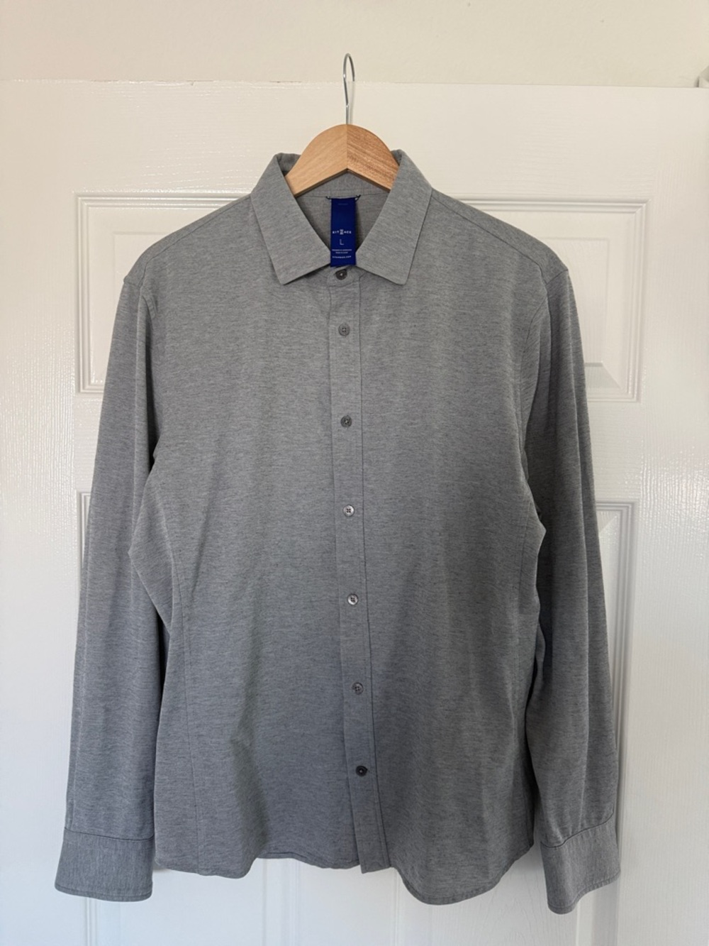Kit and Ace Men's Grey Button-Up Dress Shirt
